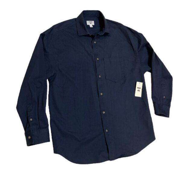 Mode of One Mens Relaxed Fit Button Down Twill Shirt Caspian Waters Color Size S - Picture 8 of 11